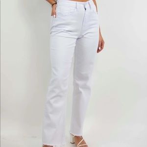 Grey Bandit white straight leg jeans
